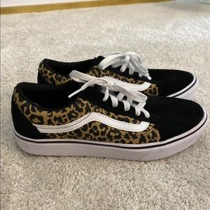 Vans Leopard ComfyCush Old Skool Shoes.